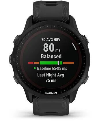 Умные часы Garmin Forerunner 955 с черным ремешком